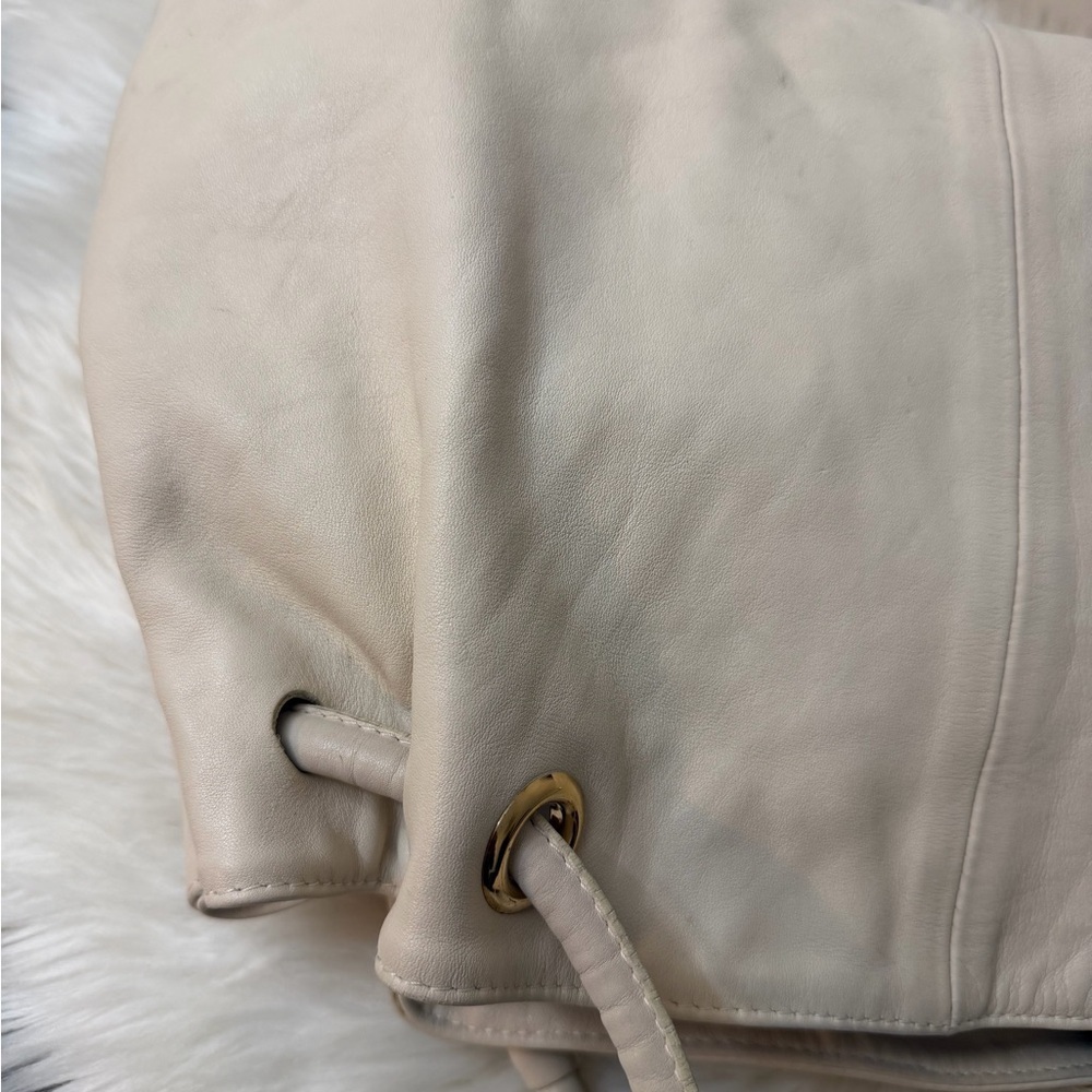 Furla Ivory Shoulder Bag with Gold Accents - Picture 9 of 15